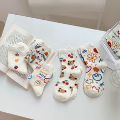 New Japanese Cute Cartoon Bear Girl Stockings Tide Tube Socks Candy Color Cotton Socks Summer Tube, Pretty Socks, Cute Cartoon Bear, Bear Girl, Japanese Sweet, Cartoon Bear, Tube Socks, Bear Cartoon, Japan Fashion