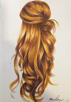 a drawing of a woman's hair is shown