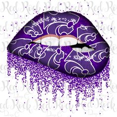 a purple and white lips with sprinkles on it