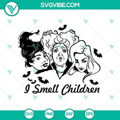 the logo for i smell children, which features three women with bats on their heads