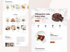 the website design is designed to look like it has desserts on it