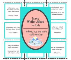 the winter jokes for kids to keep you warm on cold weather is an easy and fun activity