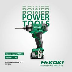 an advertisement for the hitachi power tools company, which has been designed to look like it