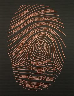 an image of a fingerprint with words on it