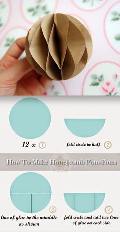 how to make origami pom - pom paper flowers with step by step instructions