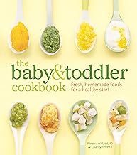 the baby and toddler cookbook is shown with spoons filled with different foods