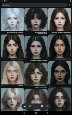 many different types of hair are shown in this screenshote screen shot from the app