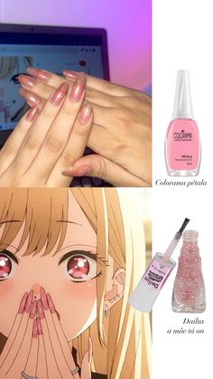 My Dress Up Darling Nails, Marin Kitagawa Nails, Marin Nails, Hello Nails, My Dress Up Darling, Glittery Nails, Dress Up Darling, Anime Nails, Marin Kitagawa