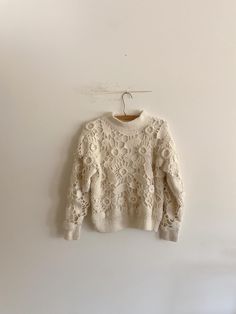 Vintage Knitted Lace Sweater Gantos 55% Silk 33% Nylon 10% Angora 2% Lambswool 22" Length 21" PtP 23" Sleeve Length Knitted Lace, Lace Sweater, Pullover Sweater Women, Vintage Knitting, Lace Knitting, Women Pullover, Pullover Sweaters, Sweater Outfits, Favorite Outfit