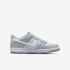 Brand: Nike Model: Dunk Low (GS) Nickname: 'Pure Platinum'Colorway: Pure Platinum / White - Wolf GreySKU: DH9765-001Release Date: 03/01/2022 Red Sweatpants, Kids Uniforms, Monochromatic Color Scheme, Tenis Nike, Nike Models, Flag Football, White Wolf, Grey Shoes, Nike Dunk Low