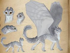 an image of some type of creature with wings and tail designs on it's body