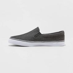 Men's Phillip Twin Gore Sneakers - Goodfellow & Co Charcoal 11.5, Men's, Gray Casual Low-top Slip-on Sneakers For Streetwear, Comfortable Casual Sneakers For Leisure, Gray Cotton Casual Sneakers, Casual High-top Slip-resistant Canvas Shoes, Casual Gray Cotton Sneakers, Casual Low-top Slip-on Sneakers For Sports, Casual Slip-on High-top Canvas Shoes, Casual Slip-on Sneakers With White Sole For Sports, Casual Low-top Slip-on Sneakers