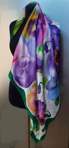 Elegant Multicolor Summer Shawl, Elegant Handmade Summer Scarves, Elegant Multicolor Floral Print Shawl, Multicolor Silk Shawl For Spring, Elegant Multicolor Wedding Scarves, Elegant Multicolor Wedding Scarf, Spring Silk Satin Scarf Gift, Spring Gift Satin Silk Scarf, Multicolor Elegant Silk Scarf For Summer