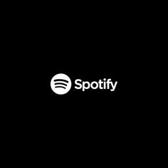 the spotify logo is shown in black and white on a dark background with an orange dot