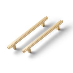 two wooden handles on a white background