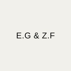 the word e g & zf is written in black on a white background