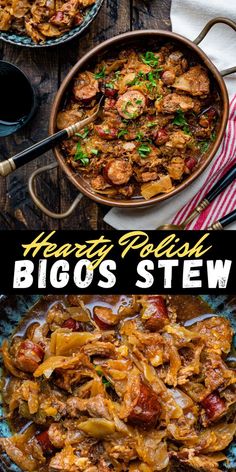 Slow Cooker Bigos - this Polish Hunter's stew combines smoked sausage, meat, sauerkraut, cabbage & prunes – a true “stick to your ribs” meal! #Bigos #Polishrecipes #SlowCooker Polish Stew, How To Make Stromboli, Dinner Crepes, Foreign Recipes, Russian Foods, Polish Dishes, Polish Recipe