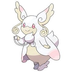 a drawing of a white and pink pokemon character