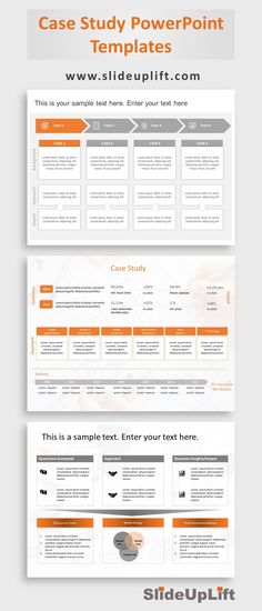 the case study powerpoint presentation is shown in orange and white, along with an image of