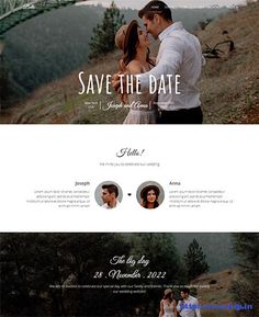 an image of a couple on their wedding day with the words save the date above them