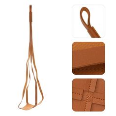 an image of a brown purse with leather handles and straps on the bottom, two different angles