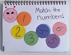 a calendar with numbers on it that says match the numbers 1 - 3 to 5