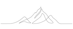 a line drawing of mountains on a white background