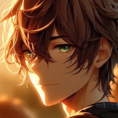 Close-up of a Korean anime boy with messy brown hair and green eyes, looking over his shoulder with a smirk, his face illuminated by soft, golden sunset light, a few strands of hair falling over his forehead, capturing every detail of his youthful skin in ultra HD realism. Anime Guy With Green Eyes, Anime Guy With Brown Hair And Blue Eyes, Green Eyes Brown Hair Boy, Anime Guy Brown Hair Green Eyes, Korean Anime Boy, Brown Hair Green Eyes Boy, Brown Hair Red Eyes Anime Guy, Brown Hair Green Eyes Anime Boy, Red Haired Anime Guy Green Eyes