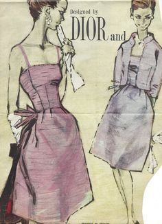 Vintage Vogue Sewing Patterns, Dress With Jacket, London College Of Fashion, Vogue Sewing, Vintage Christian Dior, Vogue Sewing Patterns, Vintage Couture, Couture Vintage, Vintage Vogue