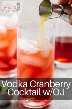 Vodka Cranberry Cocktail, Orange Juice Cocktails, Cranberry Juice And Vodka, Orange Juice And Vodka, Vodka Cranberry, Drinks For Summer, Summer Vodka Cocktails, Cranberry Drinks