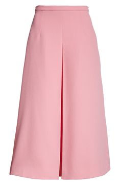 An inverted pleat at the front flaunts the crispness of Wickstead's tailoring skills on this midi skirt made from rosy, richly textured crepe. 32" length (size 18UK) Hidden back-zip closure Side-seam pockets Lined 95% polyester, 5% elastane Dry clean Made in the UK Designer Clothing Emilia Wickstead, Rose Pink, Pink Roses, The Uk, Midi Skirt, Designer Clothing, Size 2, Dry Clean, Nordstrom