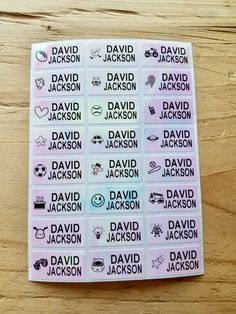 a sticker that says david jackson and the names of his favorite bands on it