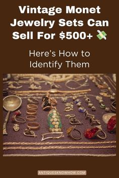 Learn how to identify and value vintage Monet jewelry based on marks and other features. Learn how to spot the unique marks, hallmarks, and signatures that make these pieces highly sought after by collectors. From the classic designs to the rare and limited edition pieces, get expert insights on what makes vintage Monet jewelry so valuable. #vintagejewelry Early 2000s Jewelry Trends, Monet Jewelry Vintage, Antique Jewelry Rare, Antique Knowledge, Vintage Dishes Antiques, Costume Jewelry Makers, Peace Sign Jewelry, Dating Guide, Vintage Guide