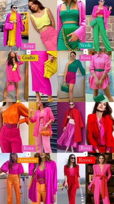 Pink And Green Color Block Outfit, Orange And Pink Outfits For Women, Color Block Outfit Ideas, Pink Colour Blocking Outfit, Color Combinations For Clothes Summer, Color Blocking Outfits 2023, Color Block Work Outfits, Pink Dress Combination Colour, Black And White Outfits With Color Pop