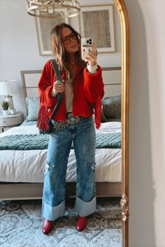 Betsy Ring curated on LTK Laid Back Western Outfits, Western Sunday Outfit, Womens Western Outfits Winter, Nfr Daytime Outfits, Holiday Western Outfits Women, Comfortable Western Outfits, Nfr Inspo Outfits, Comfy Western Outfits Winter, Western Layered Outfits