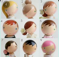 a series of photos showing different types of dolls