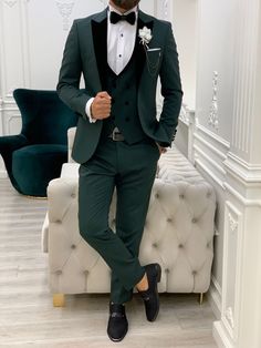 Slim Fit Groom Suit, Peak Lapel Tuxedo, Green Tuxedo, Pants Gift, Slim Fit Tuxedo, Groom Tuxedo, Green Suit, Groomsmen Suits, Tuxedo Wedding