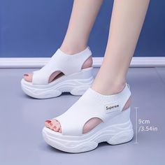 Patterned:Solid colorMaterial:FabricHeel Type:Platform HeelClosure:Slip-onToe Style:Open ToeAll-season:SummerPrinting Type:No PrintingItem ID:LV43416 Stretch Shoes, How To Stretch Shoes, Stylish Sandals, Black 7, Platform Heels, Open Toe, Slip On, Solid Color, Women Shoes