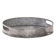 an oval metal tray with handles