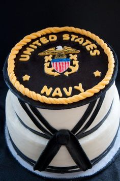 a navy cake with the words united states navy on it