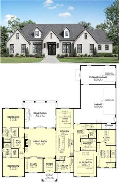 the floor plan for this house is very large and has two master suites on each side