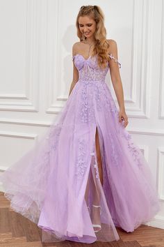 Zapaka Women Purple A-Line Long Prom Dress with Slit Off the Shoulder Party Dress with Appliques – ZAPAKA Red Evening Gown, Navy Prom Dresses, Cheap Prom Dresses Long, Mermaid Evening Gown, Red Carpet Gowns, Graduation Dresses, A Line Prom Dresses, Maxi Robes, Tulle Prom Dress