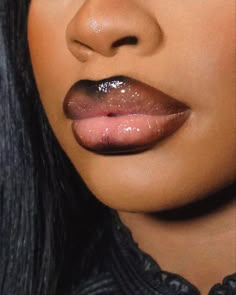 90s Makeup, Ombre Lips, Lip Combo, Dope Makeup, Black Makeup, Face Beat