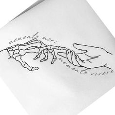 a drawing of two hands reaching for each other