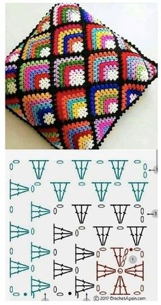 two pictures with different types of crochet on them and the same pattern as they appear