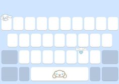 a computer keyboard with sheep and clouds on it