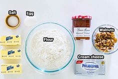 ingredients needed to make an oatmeal smoothie laid out on a table