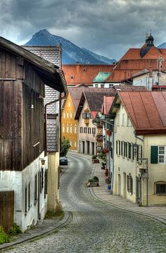 Bavaria, Germany village #InspiredBy #joingermantradition #germany25reunified Famous Castles, Cobblestone Streets, Old Street, Bavaria Germany, Oh The Places Youll Go, Dream Destinations, Places Around The World, Bavaria