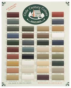 the color chart for one century colors