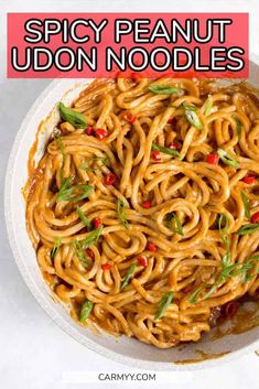 this spicy peanut udon noodles recipe is so good and easy to make